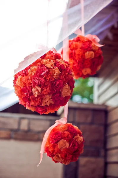Tissue pompoms for a party — Stock Photo, Image