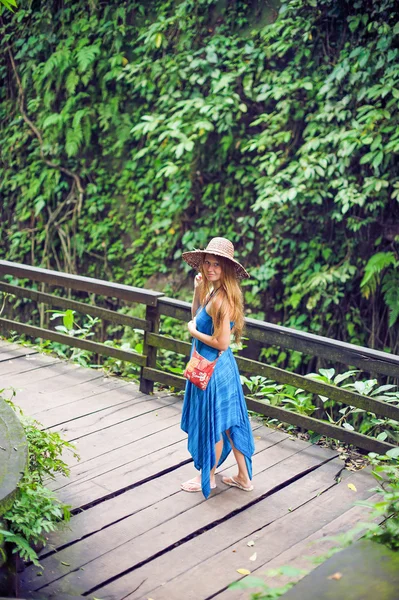 Woman in tropical jungles of Bali