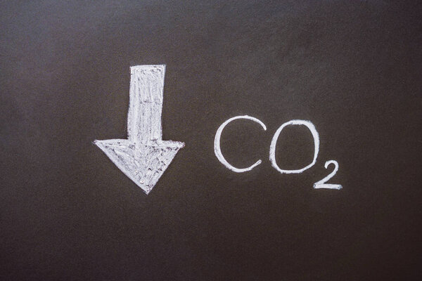 Reducing CO2 levels. Graph of the decline in carbon dioxide levels