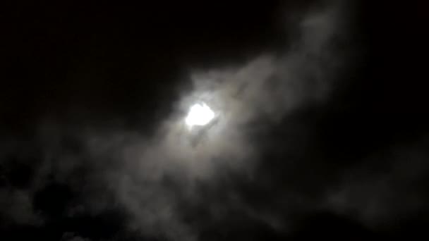 Timelapse of a full moon in a cloudy night sky — Videoclip de stoc