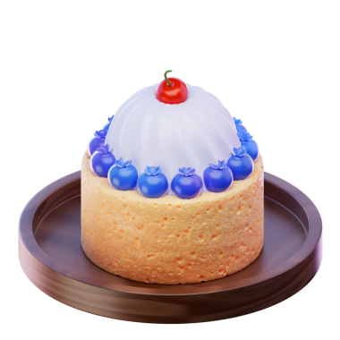 3 boyutlu görüntüleme. Mini tart keki. 3d Görüntü