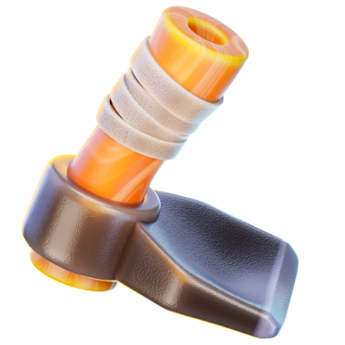 Hoes 3D render simgesi, inşaat illüstrasyonu