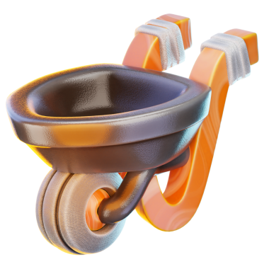 el arabası 3d resim simgesi, inşaat illüstrasyonu