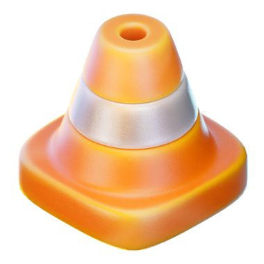 Trafik konisi 3d render simgesi, inşaat illüstrasyonu