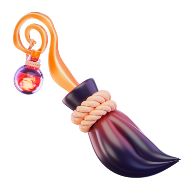 uçan süpürge 3d resim simgesi