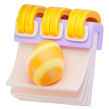 Paskalya takvimi 3d render simgesi, Paskalya illüstrasyonu