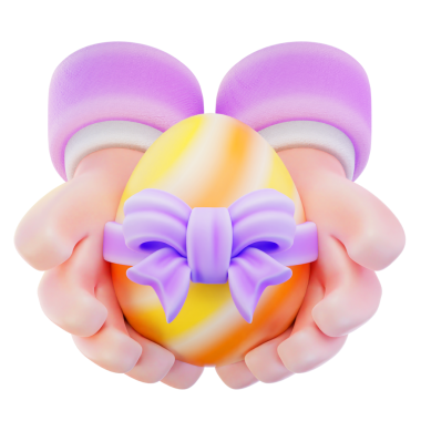 Yumurta vermek 3D canlandırma simgesi, Paskalya illüstrasyonu