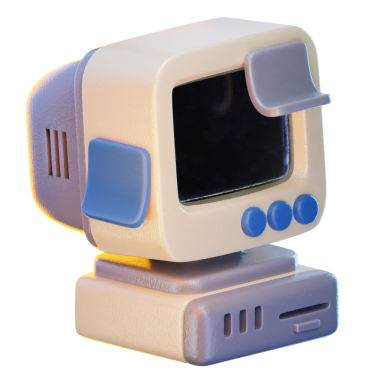 Retro Bilgisayar 3d resim simgesi, Teknoloji ve Bilgisayar illüstrasyonu