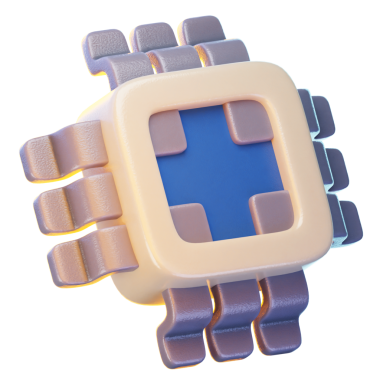 İşlemci 3d resim simgesi, Teknoloji ve Bilgisayar illüstrasyonu