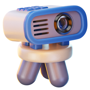 Projektör 3d resim simgesi, Teknoloji ve Bilgisayar illüstrasyonu