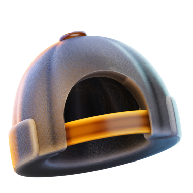 dokker başlığı 3d render simgesi, şapka illüstrasyonu