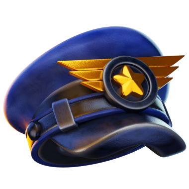 pilot şapkası 3D render simgesi, şapka illüstrasyonu