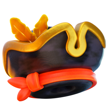 korsan şapkası 3D render simgesi, şapka illüstrasyonu