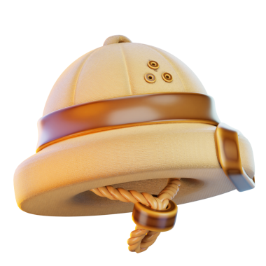 Safari şapkası 3D render simgesi, şapka illüstrasyonu