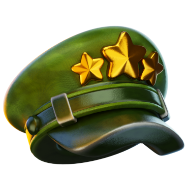 asker şapkası 3d resim simgesi, şapka illüstrasyonu