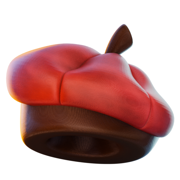 beret sanatçısı 3D render simgesi, şapka illüstrasyonu
