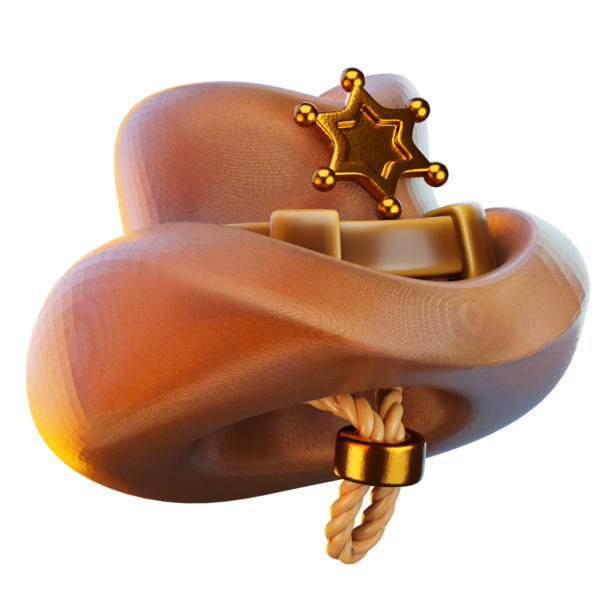 Kovboy şapkası 3D render simgesi, şapka illüstrasyonu