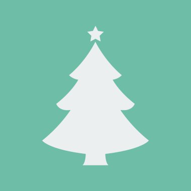 Noel ağacı. Yeşil düz simgesi. EPS 10. Vektör çizim