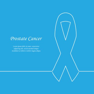 Prostat kanseri mavi kurdele. Soyut çizgi tasarımı, vektör arka planı.
