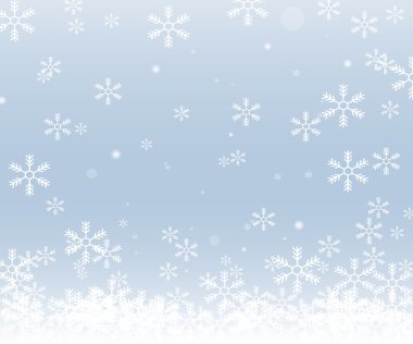 Noel kar taneleri mavi arka plan üzerinde izole. Eps 10. Vektör çizimi