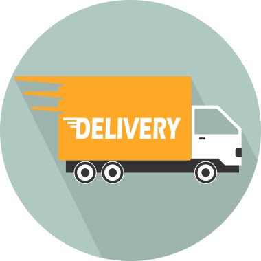 Delivery Car. Single flat color icon. vector illustration.