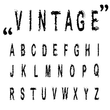 El çizilmiş harfler, vintage vektör alfabesi Abc . Tasarımınız için güzel yazı tipi. stok vektör illüstrasyon