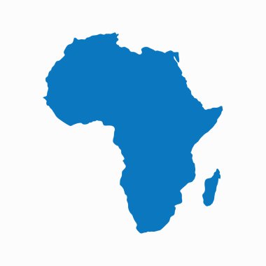 Afrika Düz Haritası. Vektör çizimi