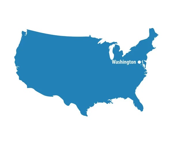 Mapa azul similar dos EUA com capital Washington. EUA mapa em branco. EUA mapa vetorial. Mapa dos EUA plano. Modelo de mapa dos EUA. USA map object. EUA mapa eps. EUA mapa infográfico. Mapa dos EUA limpo. EUA mapa arte. EUA mapa — Vetor de Stock