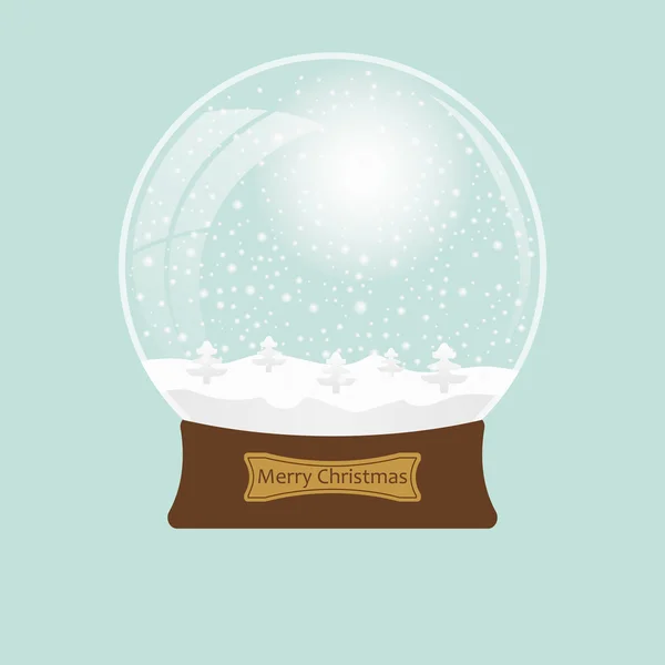 Christmas transparent snowglobe with tree. Eps 10. Vector illustration — Stock Vector