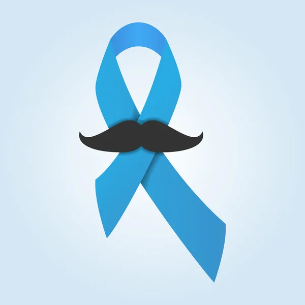 Prostate cancer ribbon isolated on blue background. vector illustration — Stock Vector
