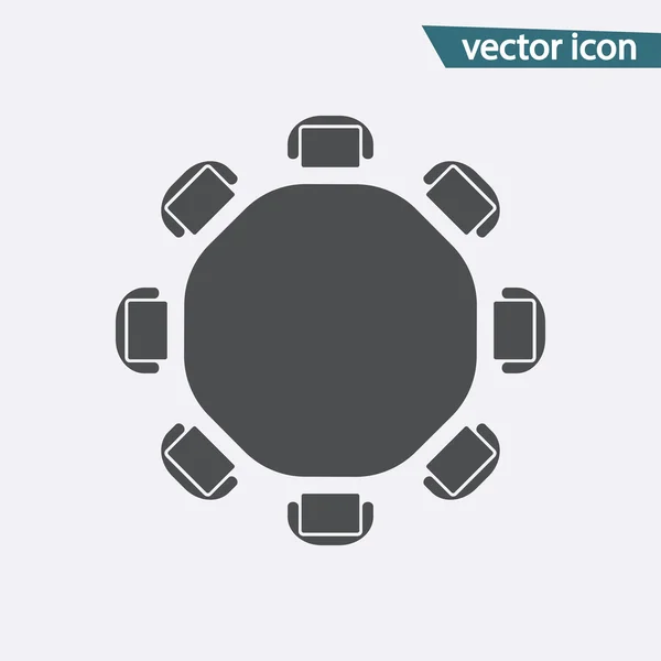 Icono de mesa redonda. Mesa redonda plana — Archivo Imágenes Vectoriales