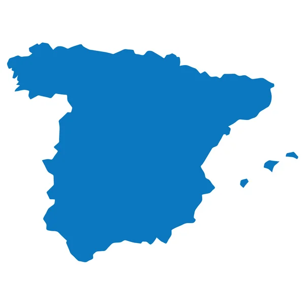 Azul similar España mapa. Mapa de España en blanco. España mapa vector. España mapa plano. Plantilla mapa España — Vector de stock