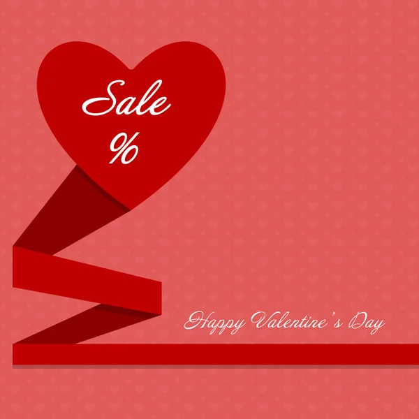 Día de San Valentín corazones etiqueta venta, plantilla de póster. Corazones rojos, aislados en el fondo. Vector EPS10 — Archivo Imágenes Vectoriales