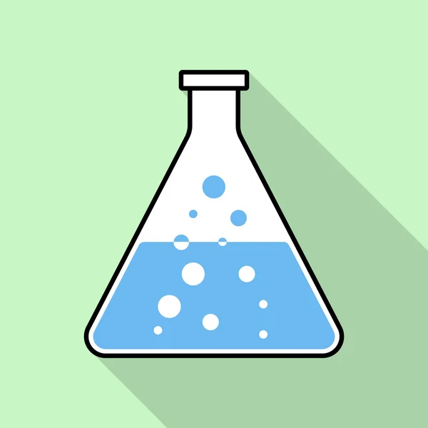 Konisk Flask ikon isolerad på grön bakgrund. Laboratorie ikonen. Eps10. Vektor illustration — Stock vektor