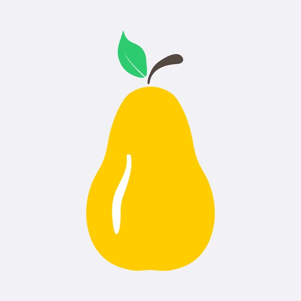 Flat Pear Icon Vector fruit — Stock Vector