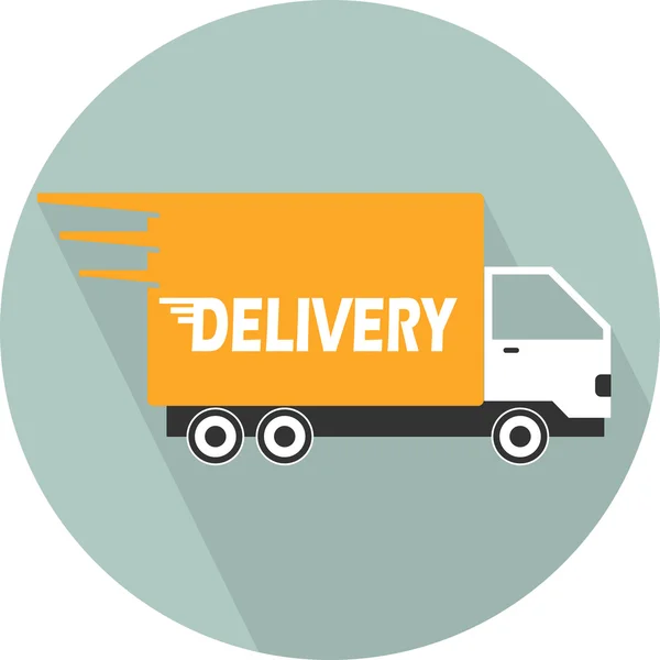 Delivery Car. Single flat color icon. vector illustration. — Stock Vector