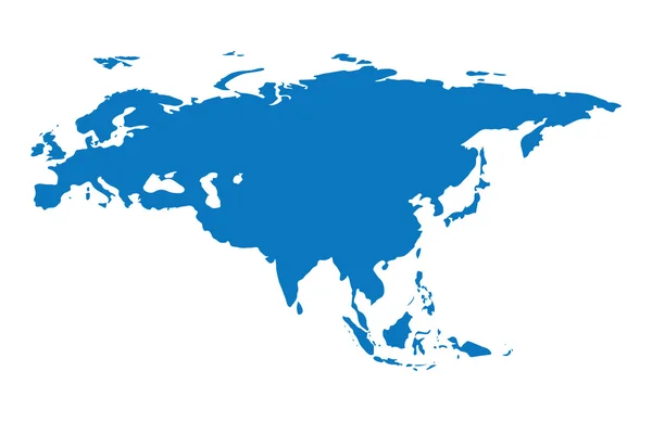 Blauwe soortgelijke Eurasia kaart. Kaart van Eurasia leeg. Eurasia kaart vector. Eurasia kaart plat. Eurasia kaart sjabloon. Eurasia kaartobject. Eurasia kaart EPS. Kaart infographic van Eurasia. Kaart van Eurasia schoon. Kaart van Eurasia. — Stockvector