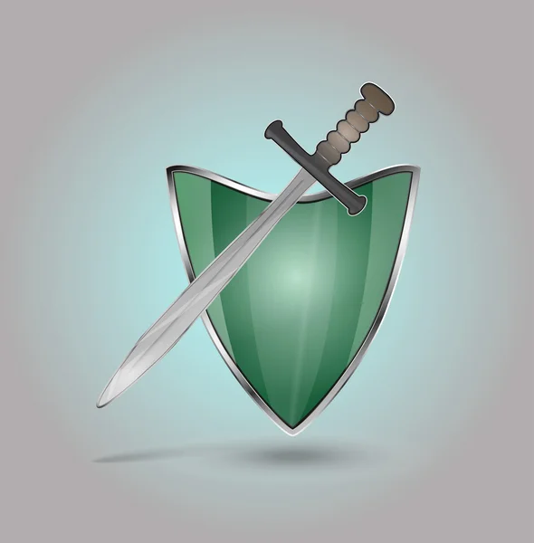 Shield and sword isolated vector — Stock Vector