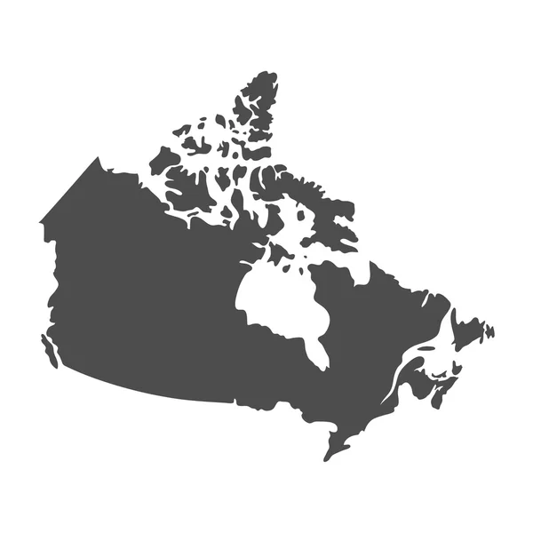 Cinza mapa semelhante Canadá com capital Ottawa. Canadá mapa em branco . — Vetor de Stock