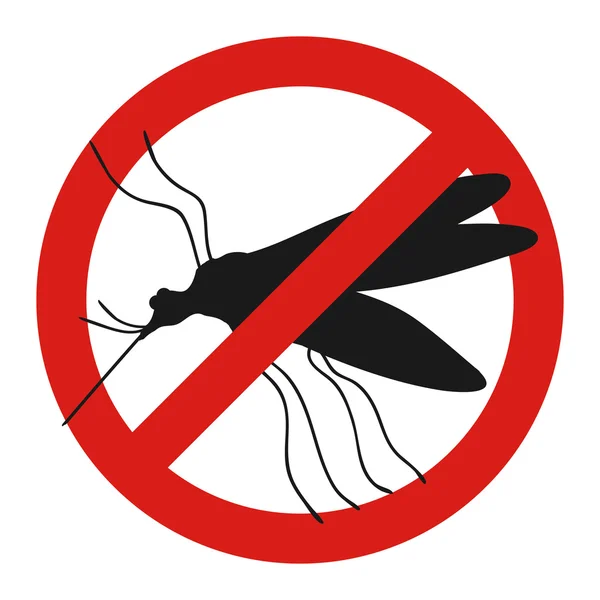 抗蚊サインとともに面白い漫画蚊. — ストックベクタ