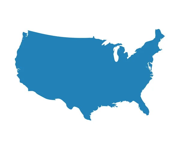Mapa modré podobné v USA Mapa Spojených států. Spojené státy mapují byt. Americký vektor map. Mapa na mapě Spojených států. Objekt map Spojených států. Spojené státy mapují umění. Mapa Spojených států eps10. — Stockový vektor