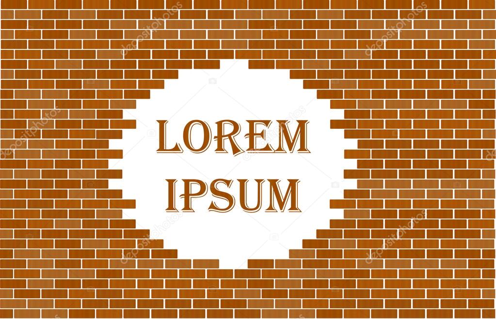 Red brick wall seamless with wihite place for text Vector illustration abstract background - texture pattern for continuous replicate.