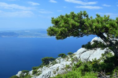 Hırvatistan 'ın Dalmaçya kentindeki Biokovo dağlarının manzarası