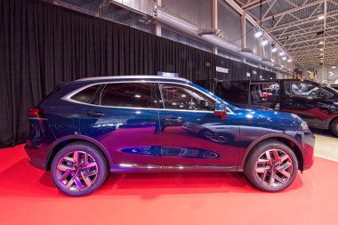 Tartu, Estonya - 12 Eylül 2025: GWM WEY 03 Lüks AWD arabası. Motoshow 2025, Tartu Messikeskus 'ta sergileniyor..