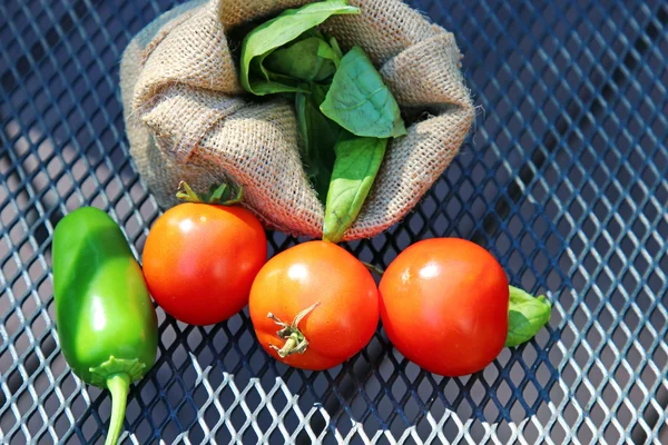 Tomatoes and Jalapeno peppers — Stock Photo, Image