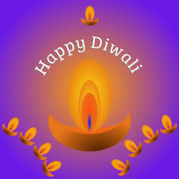 Saludo Diwali Con Mensaje Happy Diwali —  Fotos de Stock