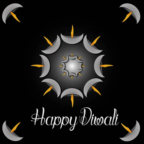 Diwali Cumprimentando Com Uma Mensagem Happy Diwali Com Lâmpadas Barro — Fotografia de Stock