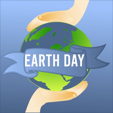 Mutlu Dünya Günü kavramsal vektörü elleri dünyayı tutuyor..