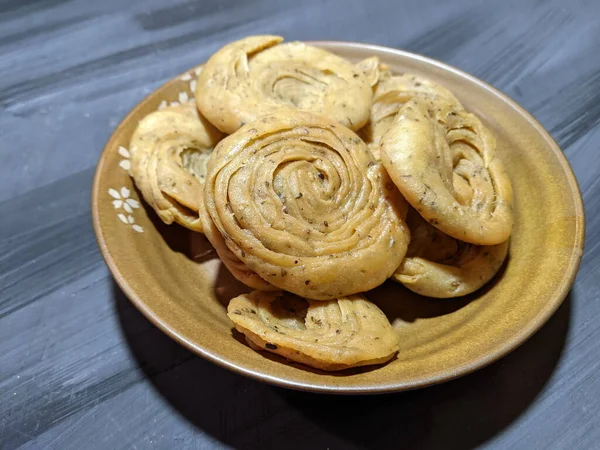 Mathri Rotondi Fatti Casa Fatti Casa Fatti Farina Fritti Olio — Foto Stock