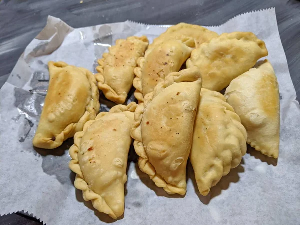 Fatto Casa Gujiya Dolce Fatto Holi Nelle Parti Settentrionali Dell — Foto Stock